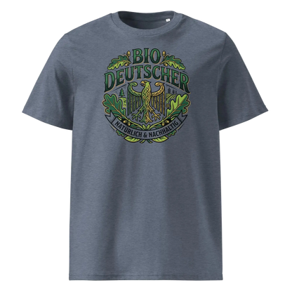 Herren Bio T-Shirt Dark Heather Blue mit Bio Deutscher Adler Print – GOTS-zertifiziert | TextilRebell