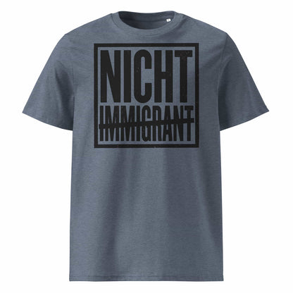 Unisex Statement T-Shirt Nicht in Dark Heather Blue – Männer Streetwear Lifestyle – 100% Bio-Baumwolle GOTS zertifiziert – TextilRebell