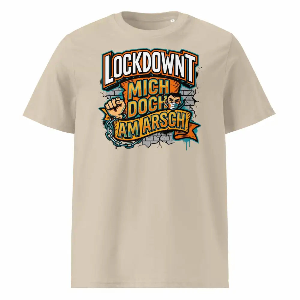 Herren Bio T-Shirt Lockdownt Heather Grau von TextilRebell – GOTS-zertifiziert, 180 g/m², nachhaltiger Streetwear-Style