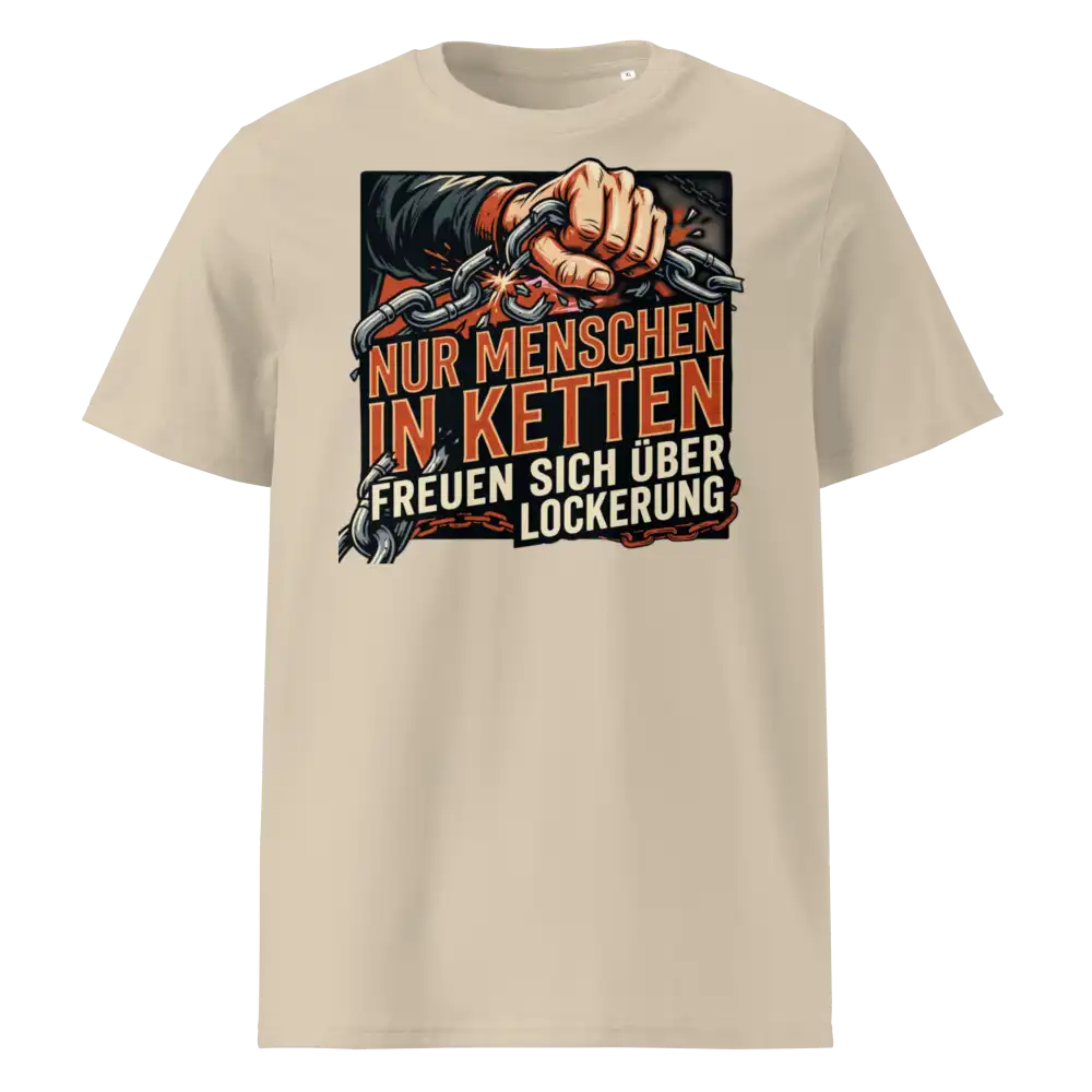 Herren Bio T-Shirt Desert Dust 180g/m² – Statement-Print "In Ketten" – 100% Bio-Baumwolle GOTS nachhaltig | TextilRebell