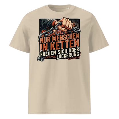 Herren Bio T-Shirt Desert Dust 180g/m² – Statement-Print "In Ketten" – 100% Bio-Baumwolle GOTS nachhaltig | TextilRebell