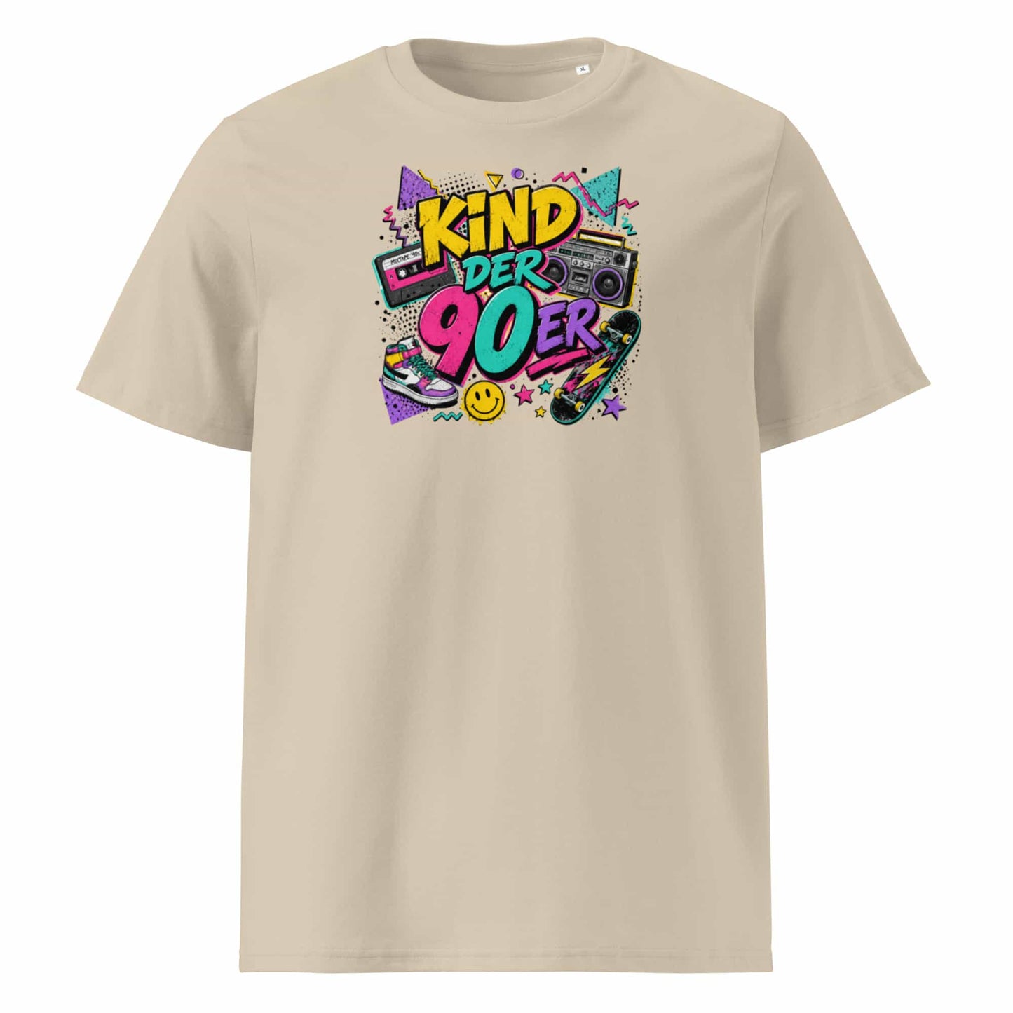 Herren T-Shirt Kind der 90er – 100% Bio-Baumwolle, GOTS zertifiziert, Farbe Desert Dust"