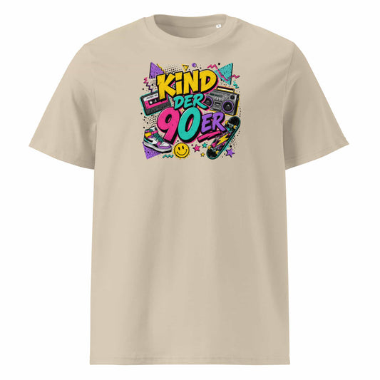 Herren T-Shirt Kind der 90er – 100% Bio-Baumwolle, GOTS zertifiziert, Farbe Desert Dust"