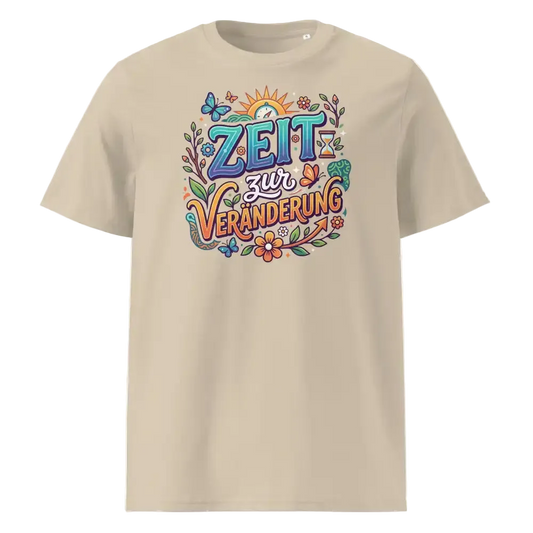  Damen T-Shirt „Zeit zur Veränderung" in Desert Dust – 100% Bio-Baumwolle GOTS | TextilRebell