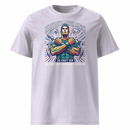Herren Bio-Baumwolle T-Shirt Kraft in Lavendel – Frontansicht, GOTS-zertifizierte Bio-Baumwolle, 180 g/m², TextilRebell