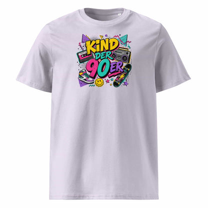  „Herren T-Shirt Kind der 90er – 100% Bio-Baumwolle, GOTS zertifiziert, Farbe Lavendel"