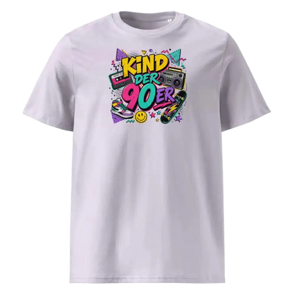  „Herren T-Shirt Kind der 90er – 100% Bio-Baumwolle, GOTS zertifiziert, Farbe Lavendel"