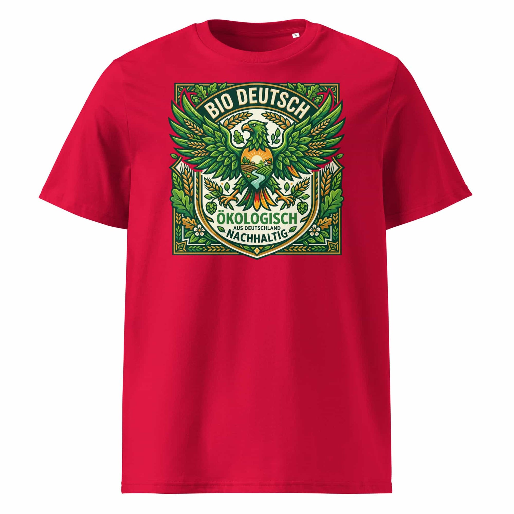 Herren Bio T-Shirt „Deutsch" – Rot – GOTS-zertifiziert, 100% Bio-Baumwolle – TextilRebell