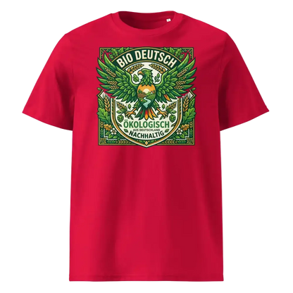 Herren Bio T-Shirt „Deutsch" – Rot – GOTS-zertifiziert, 100% Bio-Baumwolle – TextilRebell