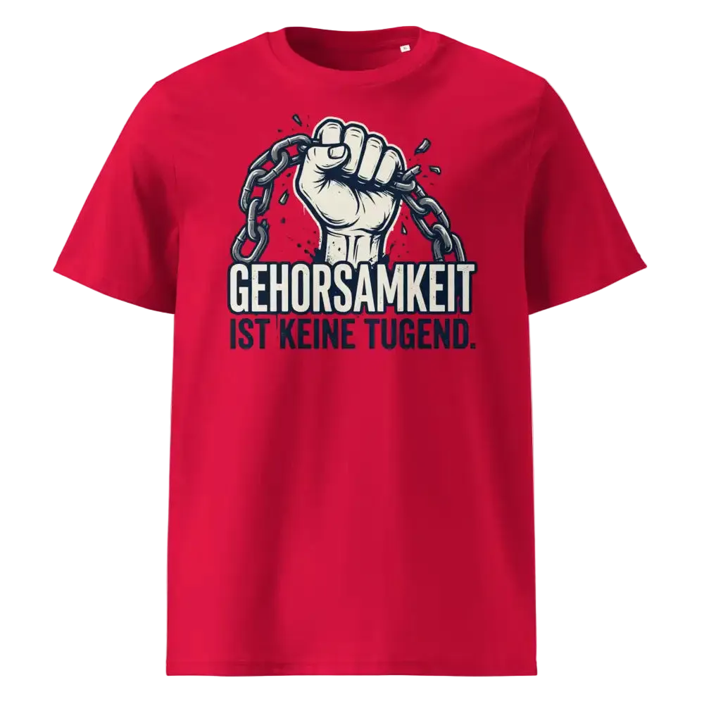 „Herren Bio T-Shirt Gehorsamkeit von TextilRebell – 100% GOTS-zertifizierte Bio-Baumwolle, nachhaltiges Statement Streetwear"