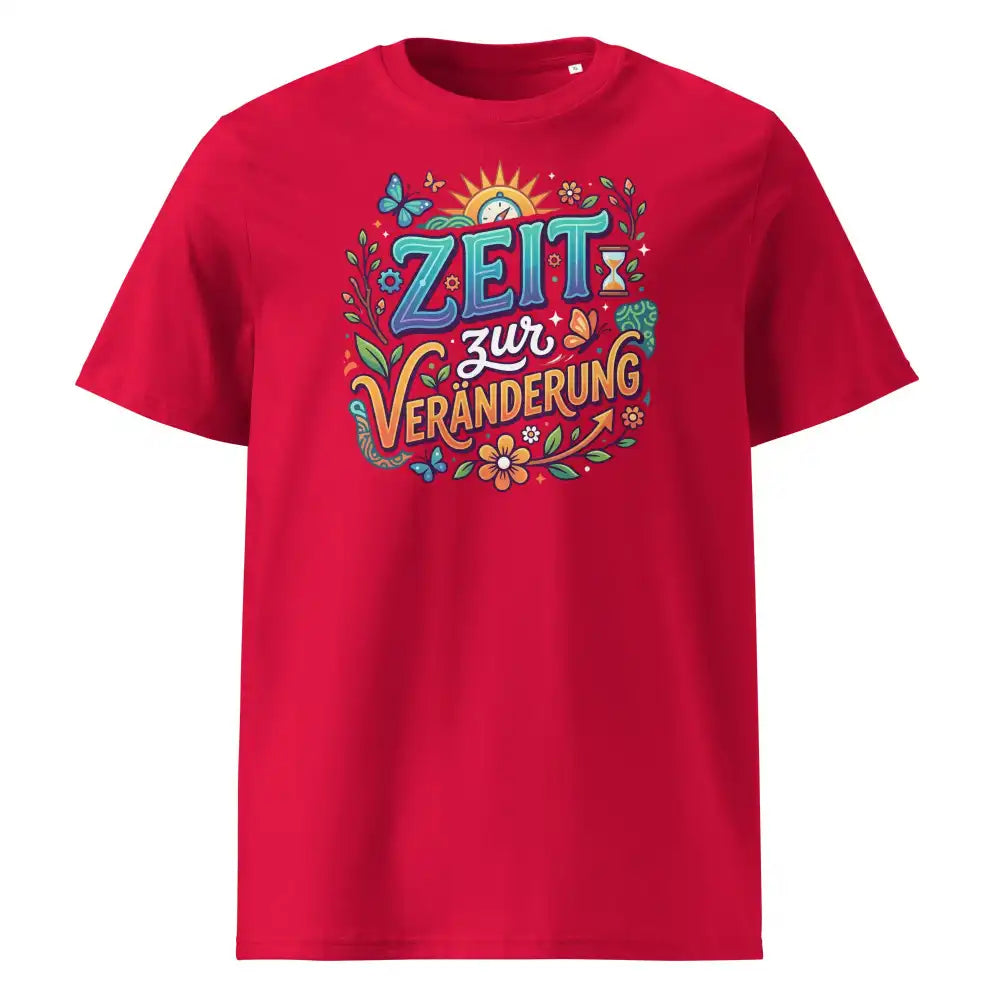 T-Shirt „Zeit zur Veränderung" in Rot – 100% Bio-Baumwolle GOTS | TextilRebell