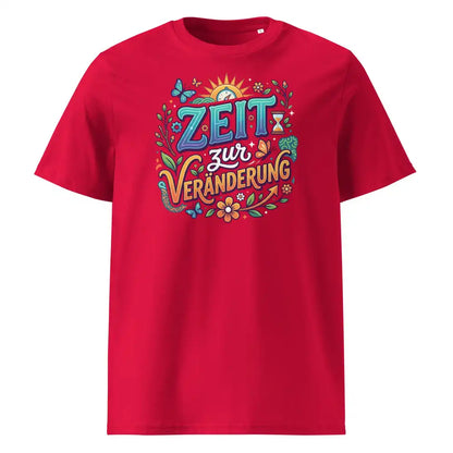 T-Shirt „Zeit zur Veränderung" in Rot – 100% Bio-Baumwolle GOTS | TextilRebell