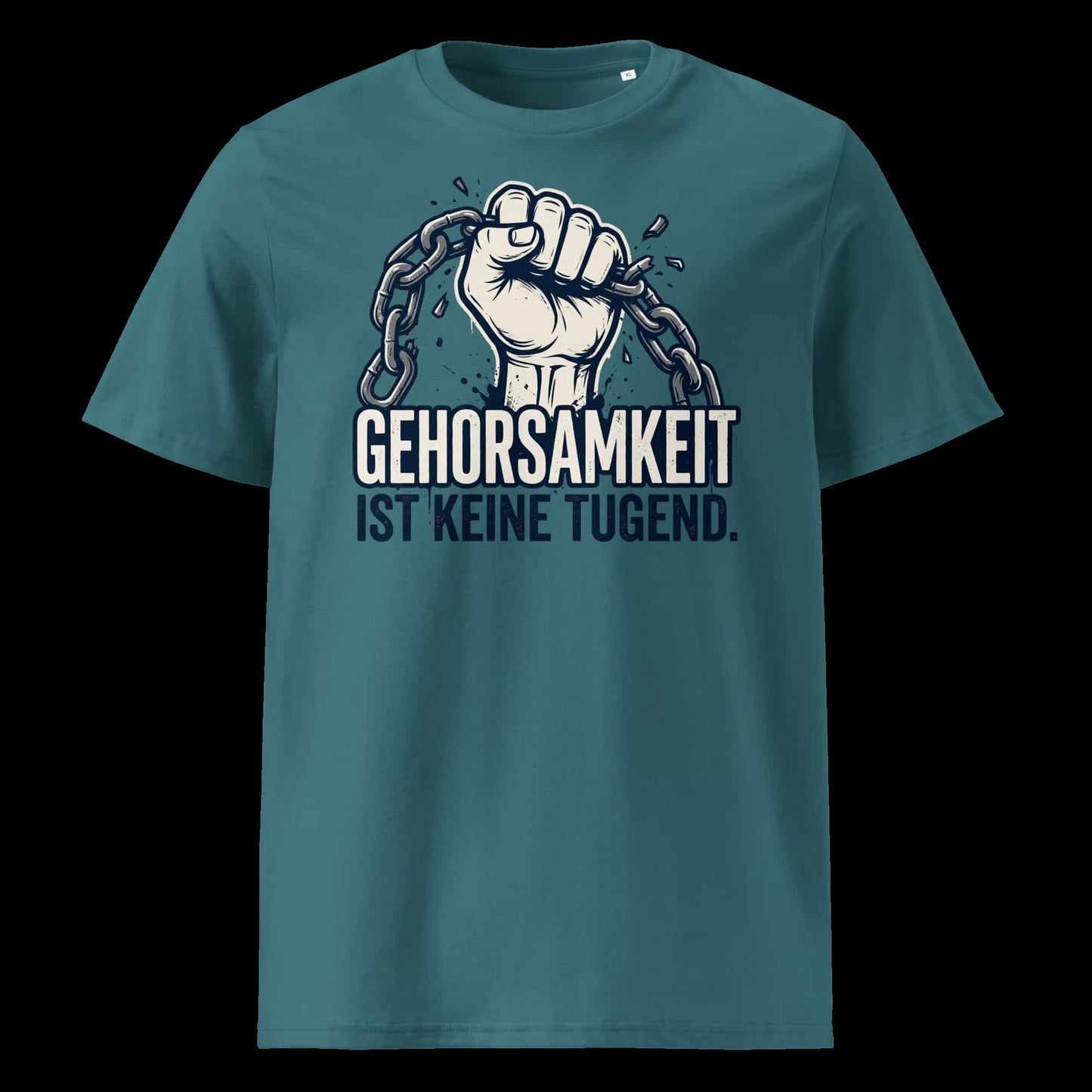 „Herren Bio T-Shirt Gehorsamkeit von TextilRebell – 100% GOTS-zertifizierte Bio-Baumwolle, nachhaltiges Statement Streetwear"