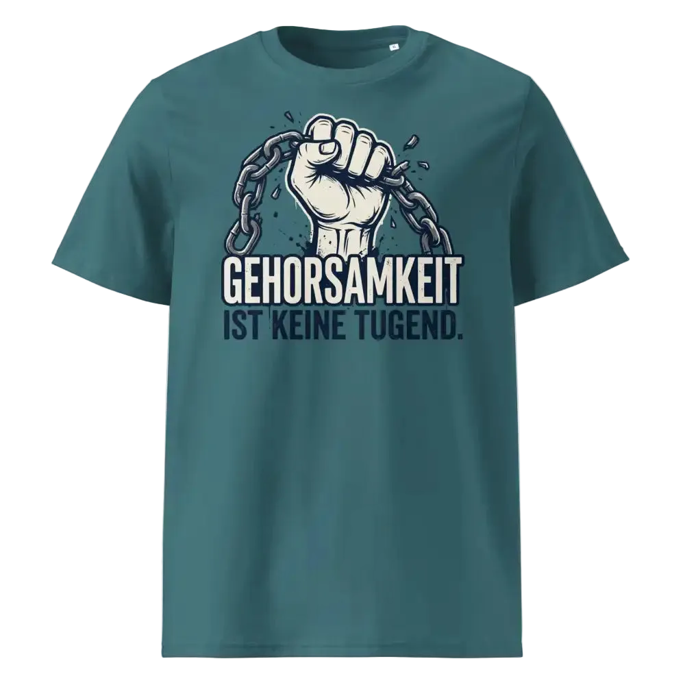 „Herren Bio T-Shirt Gehorsamkeit-stargazer von TextilRebell – 100% GOTS-zertifizierte Bio-Baumwolle, nachhaltiges Statement Streetwear"