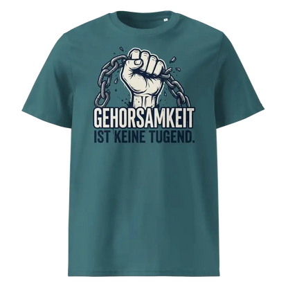 „Herren Bio T-Shirt Gehorsamkeit-stargazer von TextilRebell – 100% GOTS-zertifizierte Bio-Baumwolle, nachhaltiges Statement Streetwear"