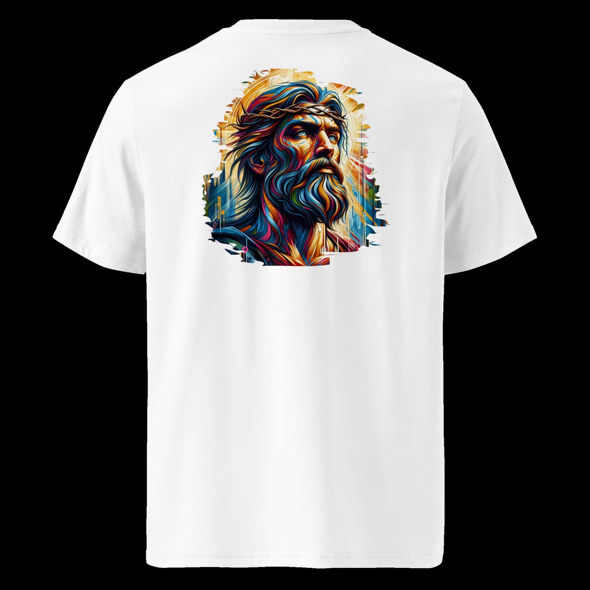 Weiß : Herren Bio T-Shirt Mann Weiß Rückseite von TextilRebell – GOTS-zertifiziert, 180 g/m², nachhaltiger Streetwear-Style