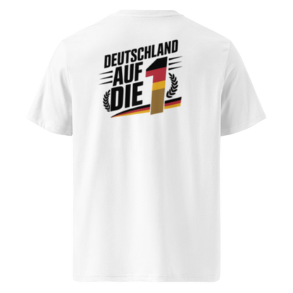 Weiß: Herren Bio T-Shirt Auf die 1 Weiß von TextilRebell – GOTS-zertifiziert, 180 g/m², faire Produktion