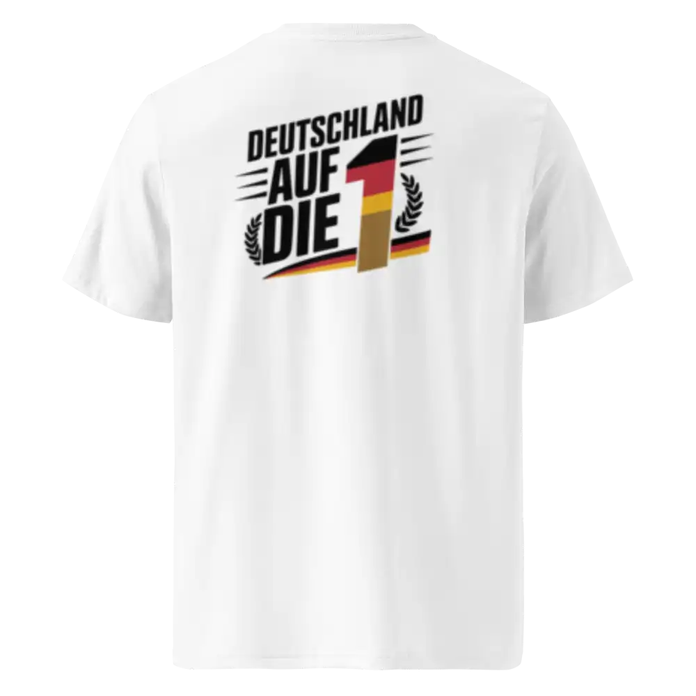 Herren Bio T-Shirt Auf die 1 Weiß von TextilRebell – GOTS-zertifiziert, 180 g/m², faire Produktion