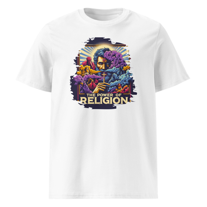 Weiß (Lifestyle): Herren Bio T-Shirt Religion Weiß von TextilRebell – GOTS-zertifiziert, 180 g/m², Statement Streetwear