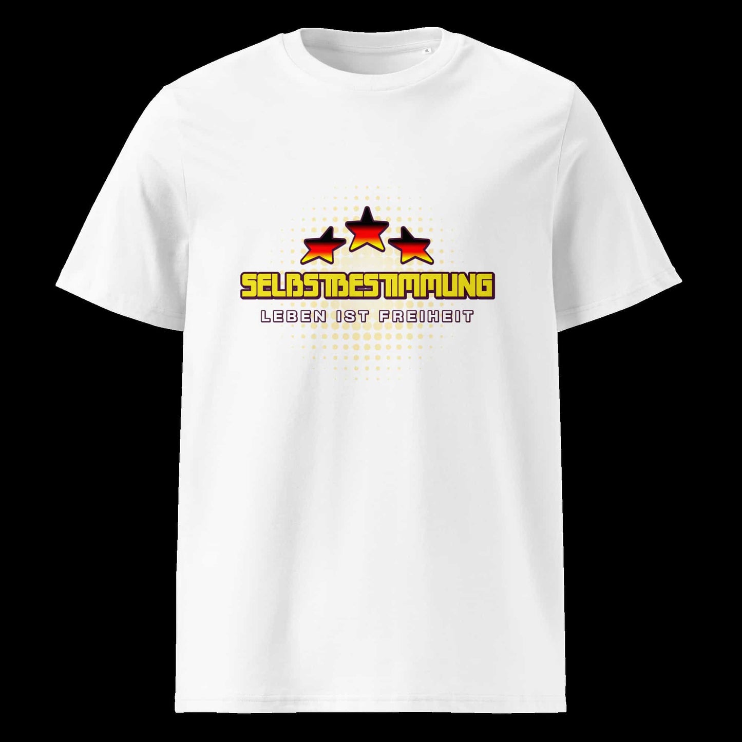Weiß: Herren Bio T-Shirt Selbstbestimmung Weiß von TextilRebell – GOTS-zertifiziert, 180 g/m², faire Produktion