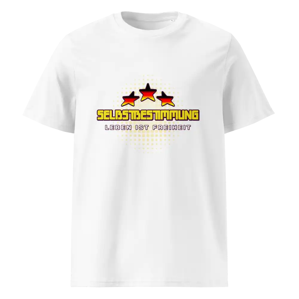 Weiß: Herren Bio T-Shirt Selbstbestimmung Weiß von TextilRebell – GOTS-zertifiziert, 180 g/m², faire Produktion
