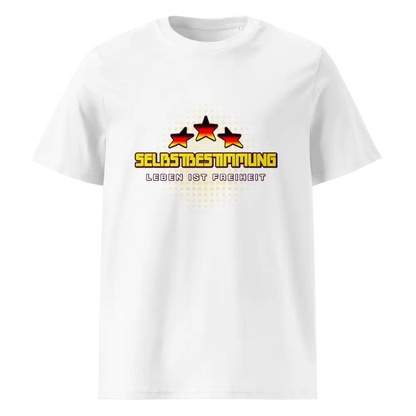 Weiß: Herren Bio T-Shirt Selbstbestimmung Weiß von TextilRebell – GOTS-zertifiziert, 180 g/m², faire Produktion