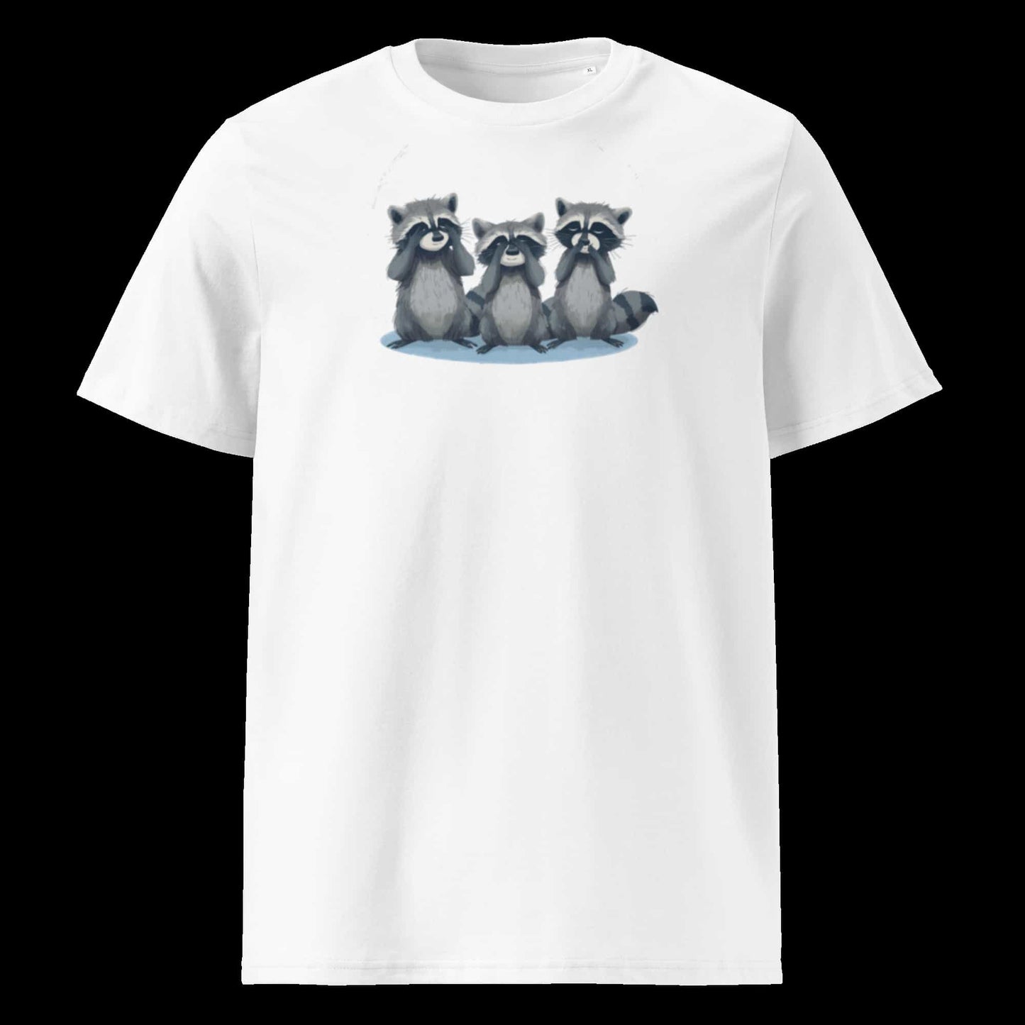 Weiß: Damen Bio T-Shirt Waschbär Weiß von TextilRebell – GOTS-zertifiziert, 180 g/m², faire Produktion