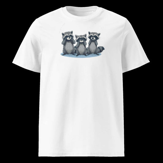 Weiß: Damen Bio T-Shirt Waschbär Weiß von TextilRebell – GOTS-zertifiziert, 180 g/m², faire Produktion