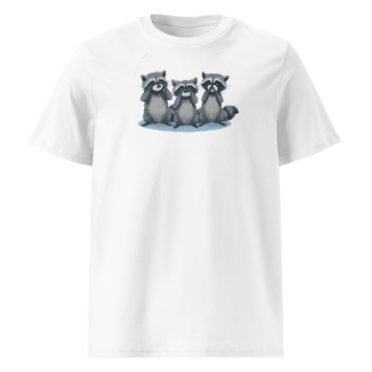 Weiß: Damen Bio T-Shirt Waschbär Weiß von TextilRebell – GOTS-zertifiziert, 180 g/m², faire Produktion