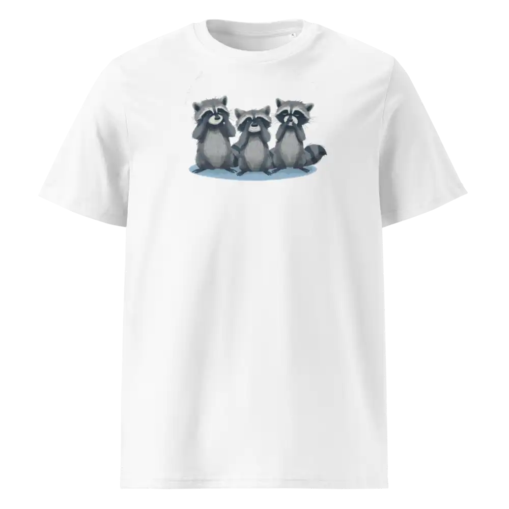 Weiß: Damen Bio T-Shirt Waschbär Weiß von TextilRebell – GOTS-zertifiziert, 180 g/m², faire Produktion