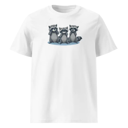 Weiß: Damen Bio T-Shirt Waschbär Weiß von TextilRebell – GOTS-zertifiziert, 180 g/m², faire Produktion