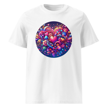 Weiß: Damen Bio T-Shirt Herzen Weiß von TextilRebell – GOTS-zertifiziert, 180 g/m², faire Produktion