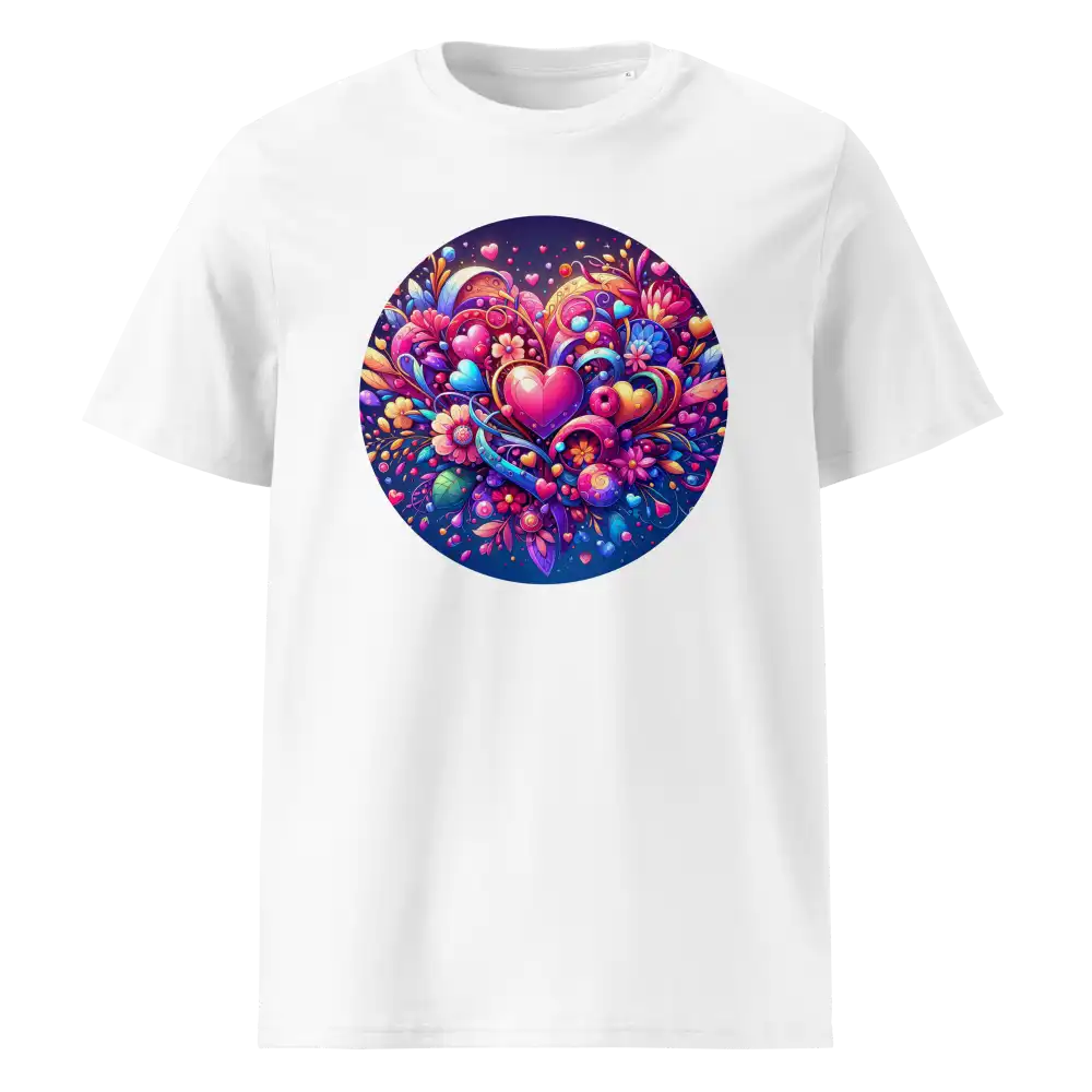  Damen Bio T-Shirt Herzen Weiß von TextilRebell – GOTS-zertifiziert, 180 g/m², faire Produktion