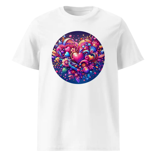  Damen Bio T-Shirt Herzen Weiß von TextilRebell – GOTS-zertifiziert, 180 g/m², faire Produktion