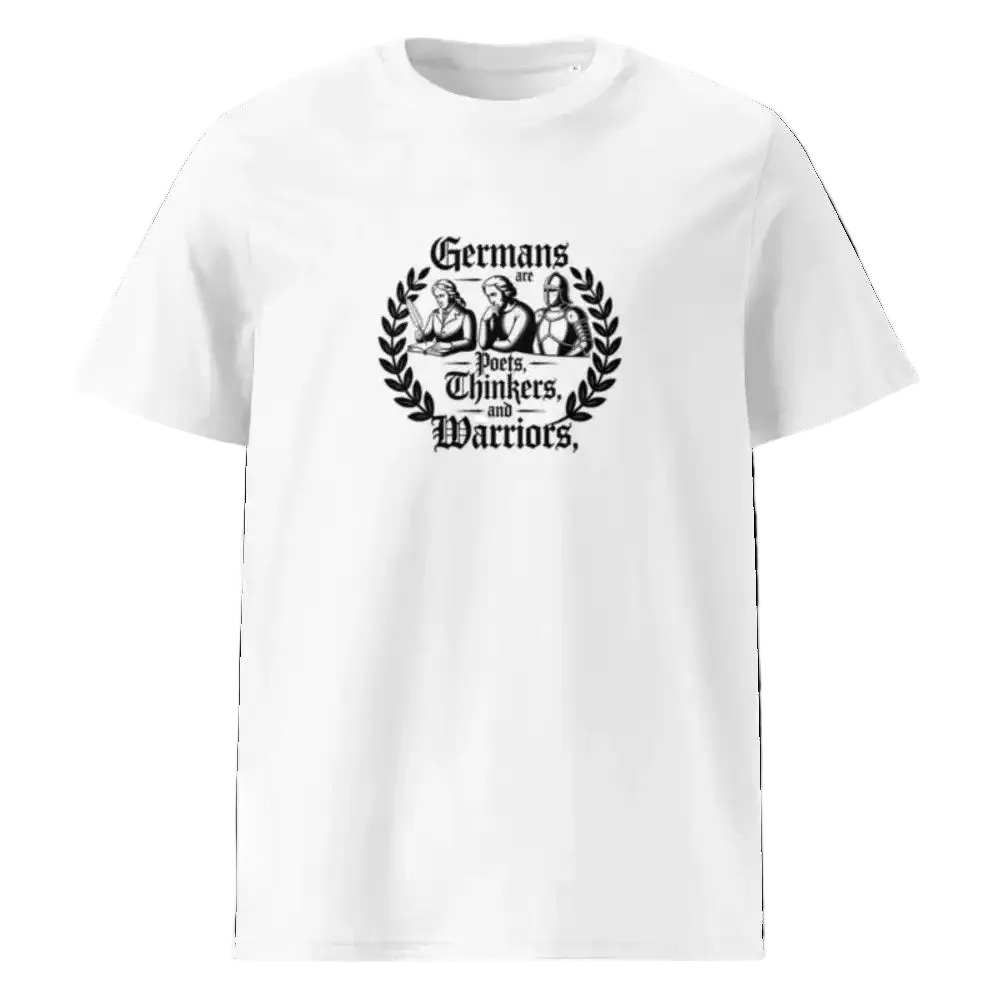 Damen Bio T-Shirt „Dichter" in Weiß Statement-Print, 100% Bio-Baumwolle GOTS, 180 g/m², nachhaltige Mode von TextilRebell"