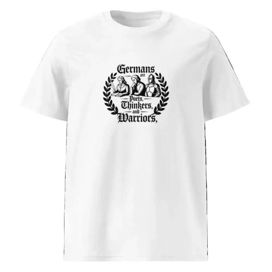 Damen Bio T-Shirt „Dichter" in Weiß Statement-Print, 100% Bio-Baumwolle GOTS, 180 g/m², nachhaltige Mode von TextilRebell"