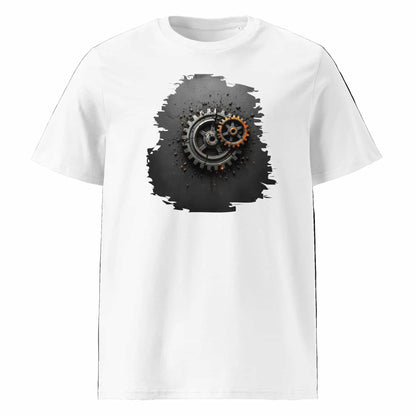 Weiß: Herren Bio T-Shirt Zahnräder Weiß von TextilRebell – GOTS-zertifiziert, 180 g/m², faire Produktion
