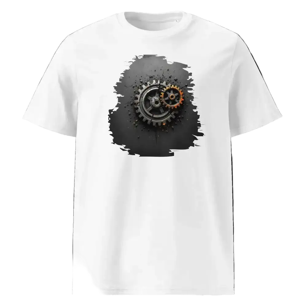  Herren Bio T-Shirt Zahnräder Weiß von TextilRebell – GOTS-zertifiziert, 180 g/m², faire Produktion