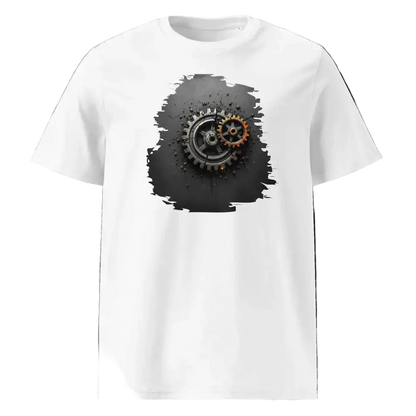  Herren Bio T-Shirt Zahnräder Weiß von TextilRebell – GOTS-zertifiziert, 180 g/m², faire Produktion