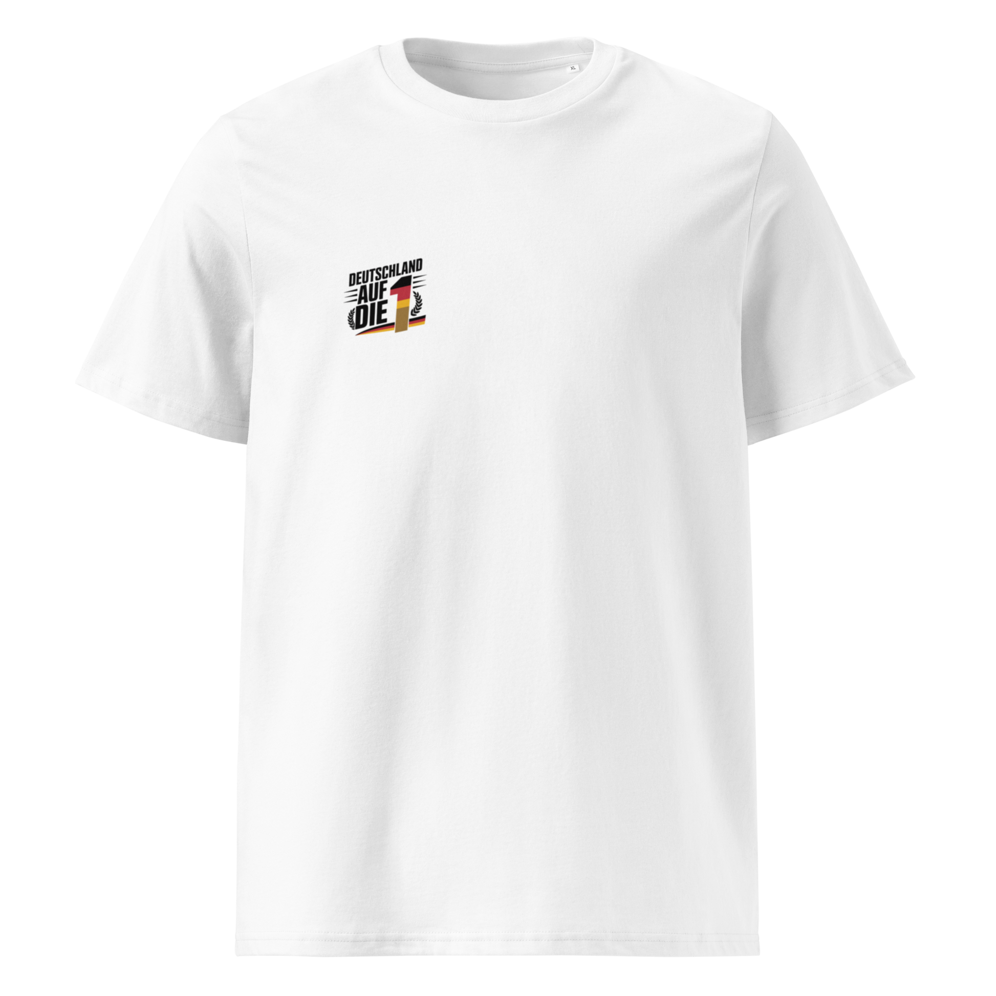 Weiß: Herren Bio T-Shirt Auf die 1 Weiß von TextilRebell – GOTS-zertifiziert, 180 g/m², faire Produktion