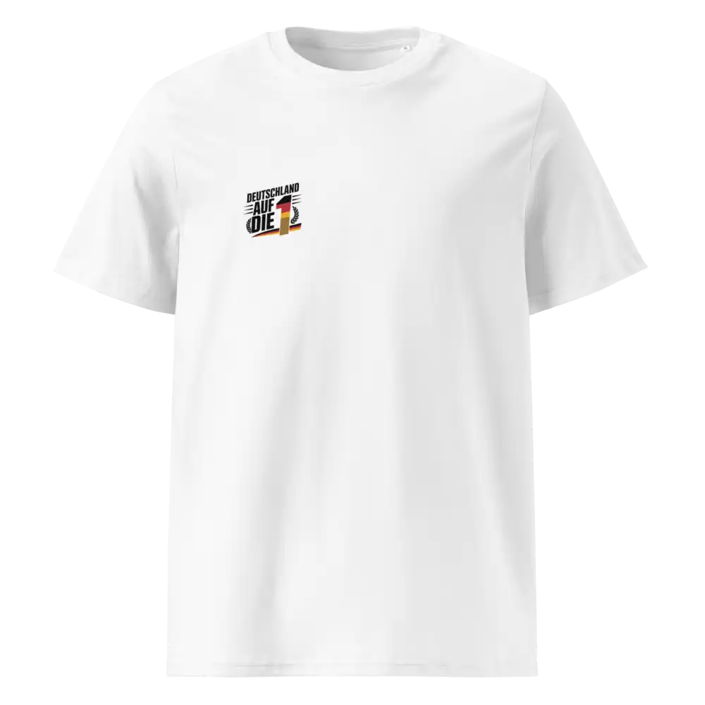 Herren Bio T-Shirt Auf die 1 Weiß von TextilRebell – GOTS-zertifiziert, 180 g/m², faire Produktion