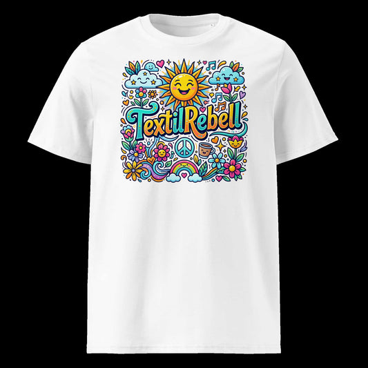 Damen Bio-Baumwolle T-Shirt GOTS-zertifiziert „Sonne" in Weiß – TextilRebell
