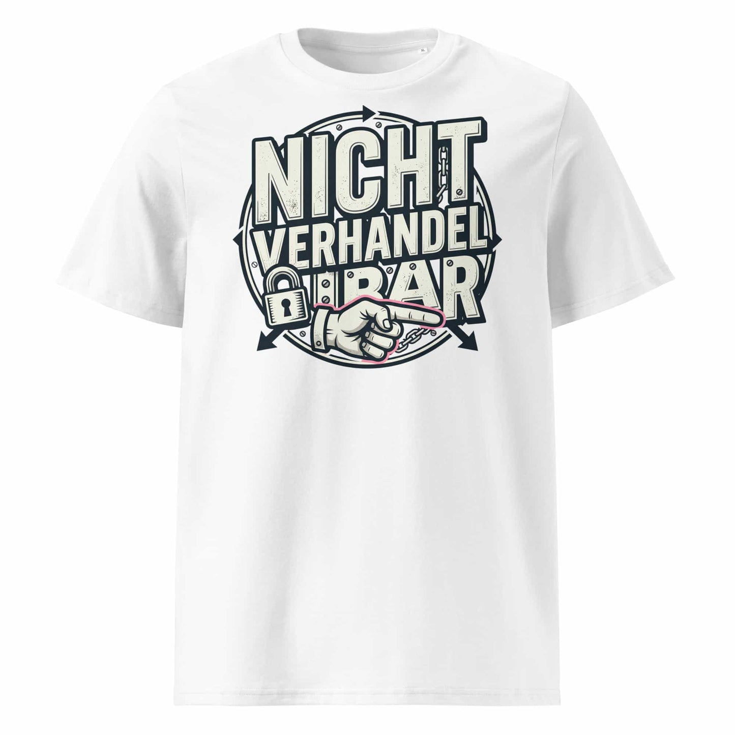 : „Herren Bio T-Shirt Weiß Frontansicht – GOTS-zertifiziert | TextilRebell"
