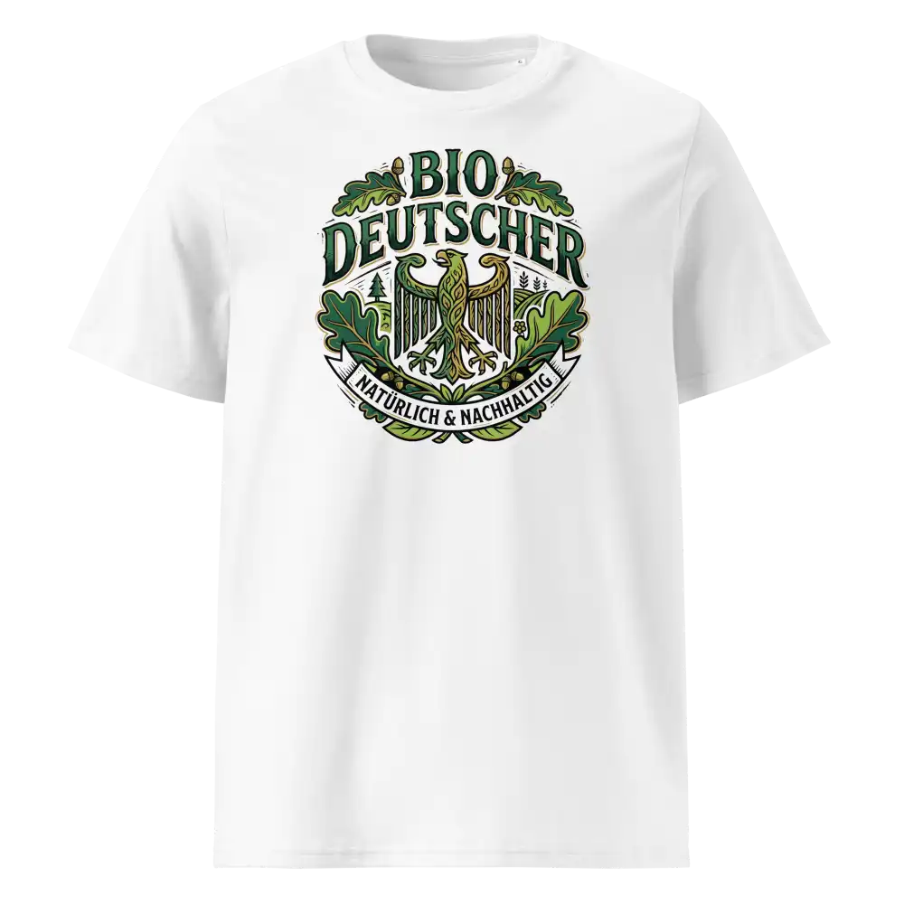 Herren Bio T-Shirt Weiß mit Bio Deutscher Adler Print – GOTS-zertifiziert | TextilRebell