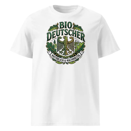 Herren Bio T-Shirt Weiß mit Bio Deutscher Adler Print – GOTS-zertifiziert | TextilRebell