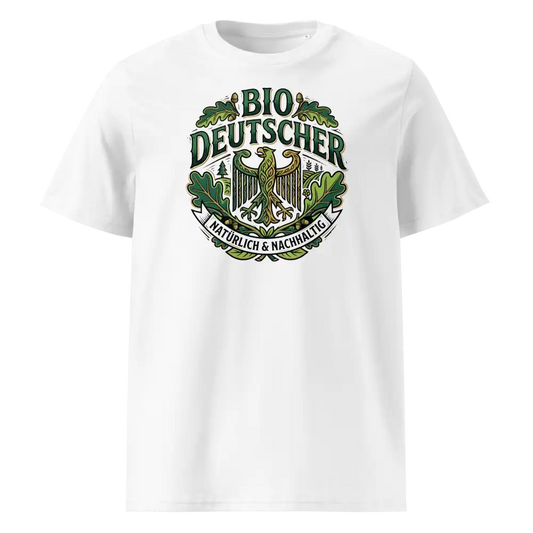 Herren Bio T-Shirt Weiß mit Bio Deutscher Adler Print – GOTS-zertifiziert | TextilRebell
