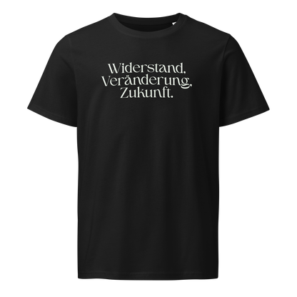 Schwarz: Herren Bio T-Shirt Widerstand Schwarz von TextilRebell – GOTS-zertifiziert, 100% Bio-Baumwolle, nachhaltiger Streetwear-Style
