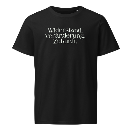 Schwarz: Herren Bio T-Shirt Widerstand Schwarz von TextilRebell – GOTS-zertifiziert, 100% Bio-Baumwolle, nachhaltiger Streetwear-Style
