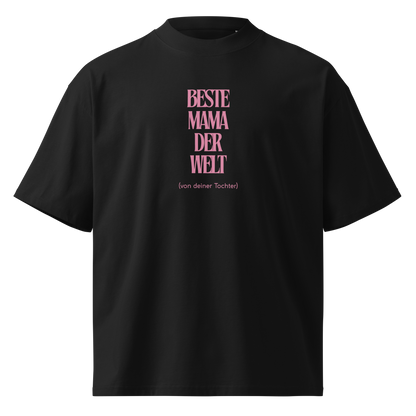 Schwarz: Damen Bio T-Shirt Mama Schwarz von TextilRebell – GOTS-zertifiziert, Oversized, 100% Bio-Baumwolle, nachhaltiger Lifestyle-Style