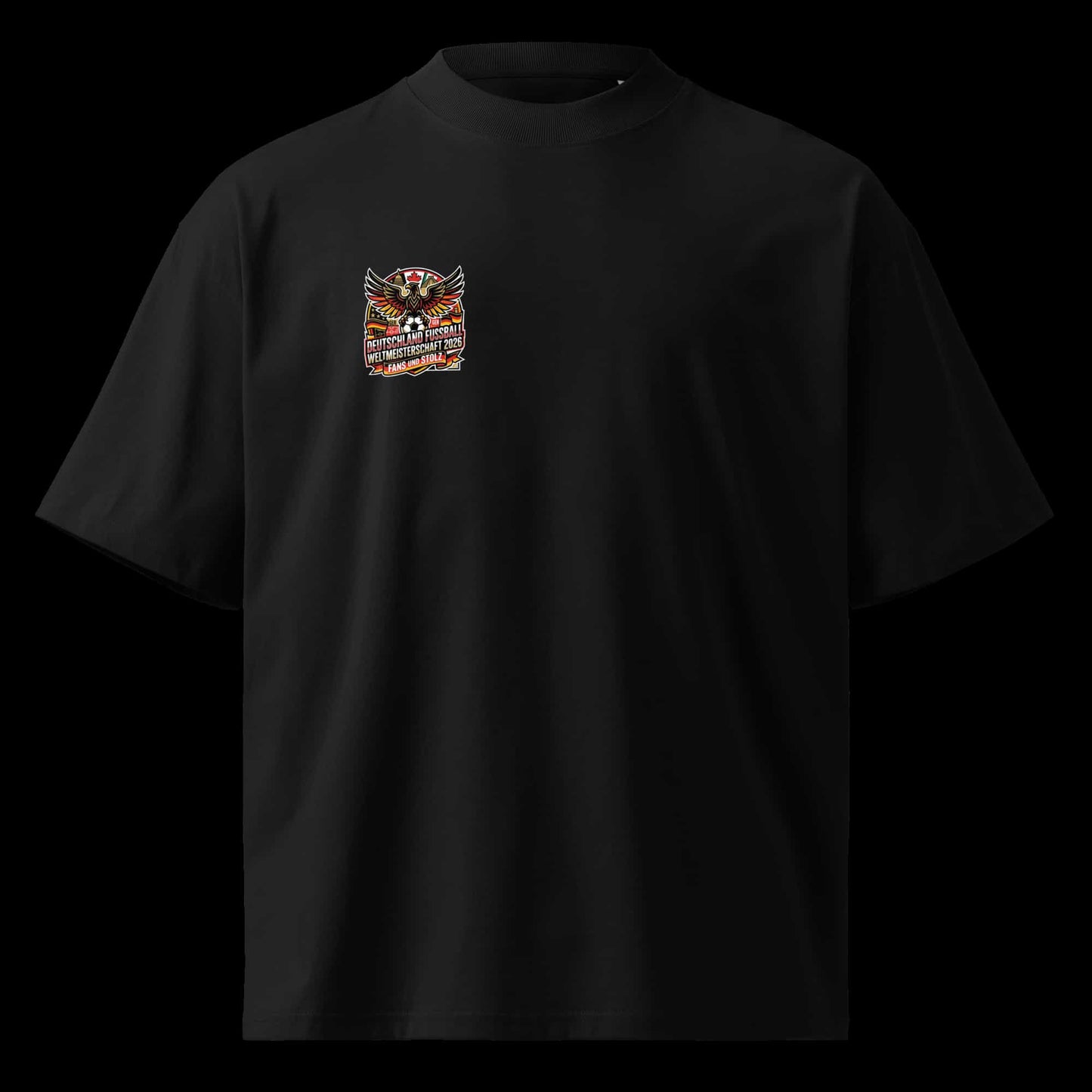 Schwarz: Herren Oversized Bio T-Shirt Adler Schwarz von TextilRebell – 100% Bio-Baumwolle, GOTS-zertifiziert
